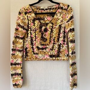 Sea New York Crochet Cropped Sweater